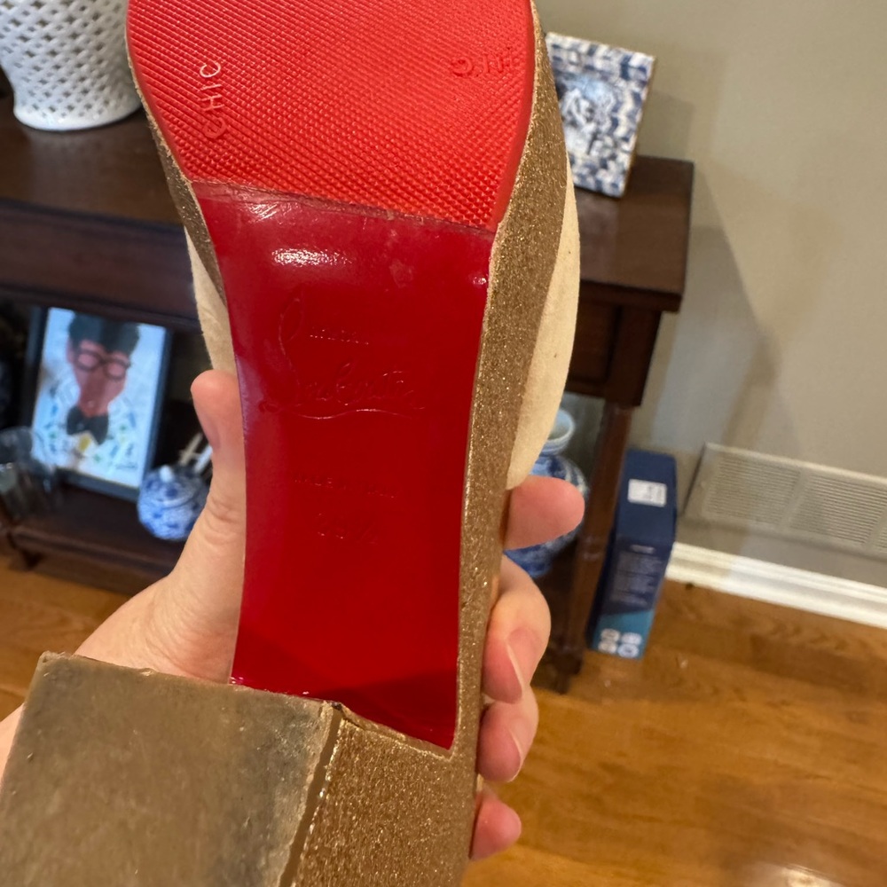 Authentic Peep toe Christian Louboutin Nude Martel 140 Platform Heels!!!! - Picture 14 of 16